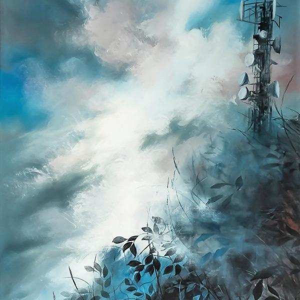 Καγκαράς Βασίλειος, Φρυκτωρία, 2017, ακρυλικό, 0,95Χ1,25μ